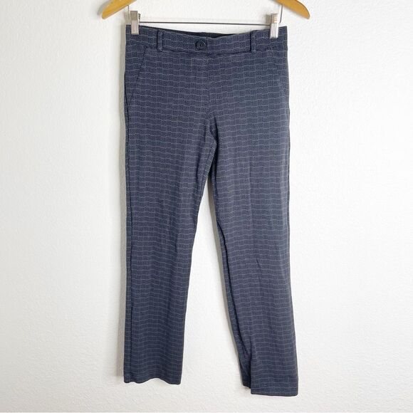Betabrand Gray Patterned Blue Work Attire Comfort Trousers Size Small Petite - Picture 1 of 4